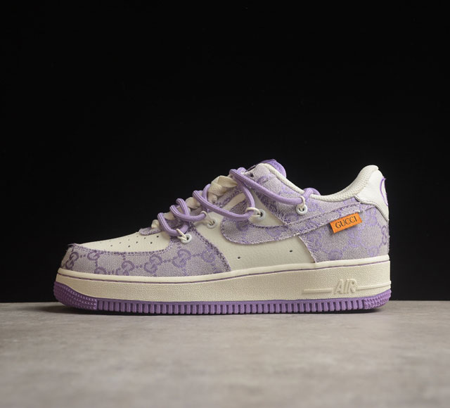Nk Air Force 1'07 Low X Gucci 古驰绑带紫 空军一号低帮休闲板鞋 Bd7700-022 原楦头原纸板 打造纯正空军版型#专注外贸渠道