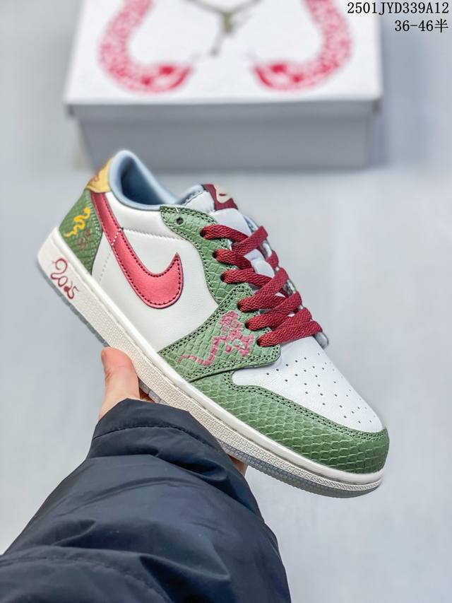 Air Jordan 1 Low Og Cny Aj1 乔1蛇年限定 银蛇 低帮复古篮球鞋 Hf3144- 尺码：36 36.5 37.5 38 38.5 39