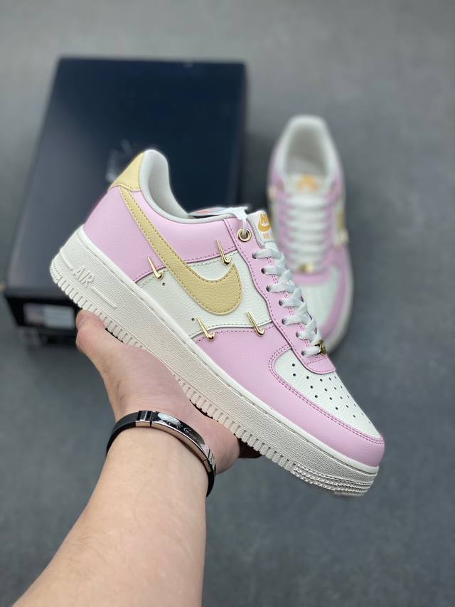 Nike Air Force 1 Low 07 粉白四铁钩 原楦头原纸板 打造纯正低帮空军版型 专注外贸渠道 全掌内置蜂窝气垫 原盒配件 原厂中底钢印、拉帮完美