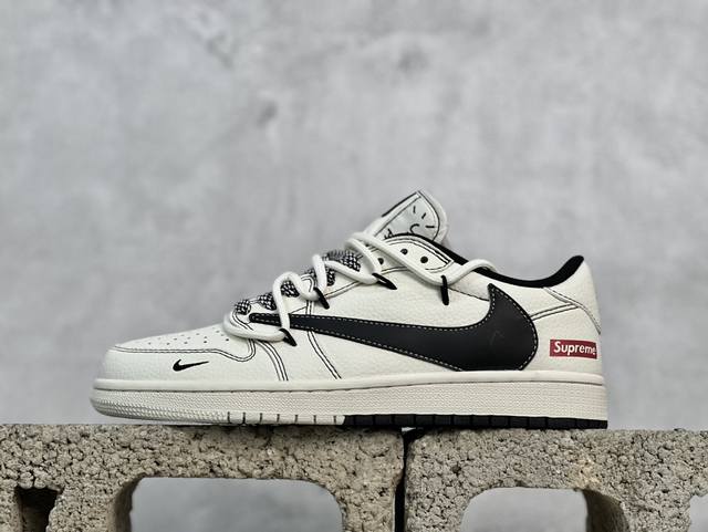 放店私 K Travis Scott X Nike Air Jordan 1 Low X Supreme 三方联名 Air Jordan 1 Low 反转小钩倒