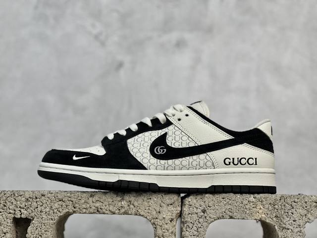 放店私 Nk Sb Dunk Low 古驰联名 黑白字母 周年高端定制 低帮休闲板鞋 Dj2024-098 #定制鞋盒 大厂纯原品质出货 超高清洁度 皮料切割干
