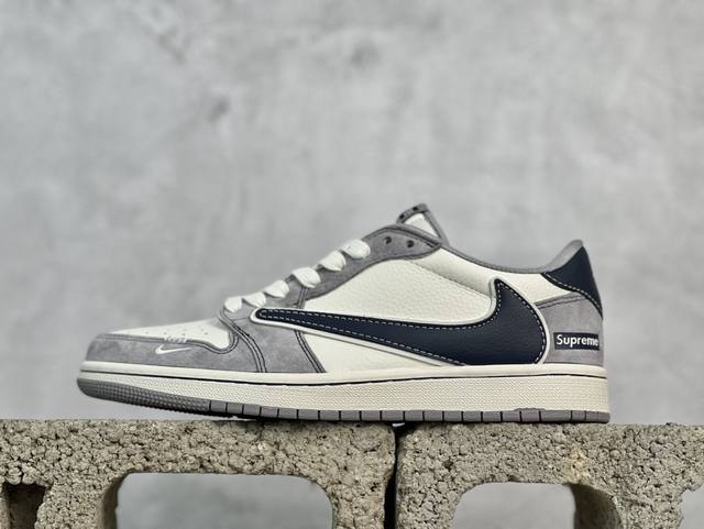 放店私 Travis Scott X Fragment Design X Air Jordan 1 Low Og Sp Aj1 乔1 Supreme联名 米灰深