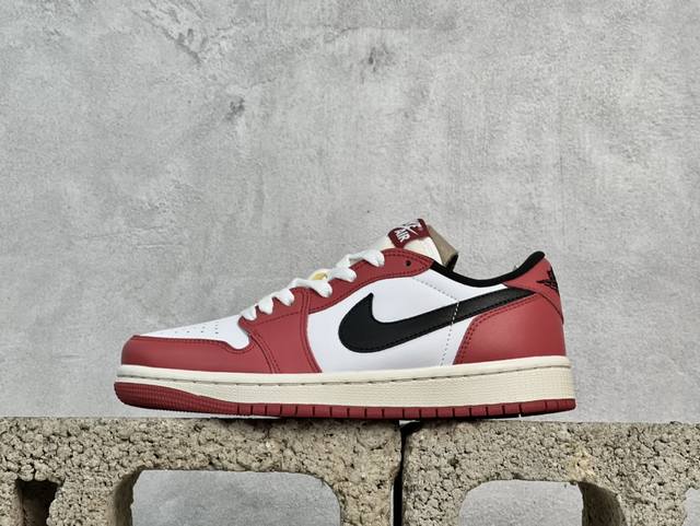 放店私 K版 Air Jordan 1 Low Aj1 乔1白红黑勾 低帮文化休闲运动板鞋 货号：Hq6998-600 尺码：36 36.5 37.5 38 3