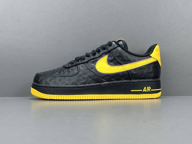 渠道优势 ！ God版 空军 Nike Air Force 1 Low “Kobe Bryant” 防滑耐磨透气 低帮 板鞋 男款 黑黄 尺码40-47.5 货