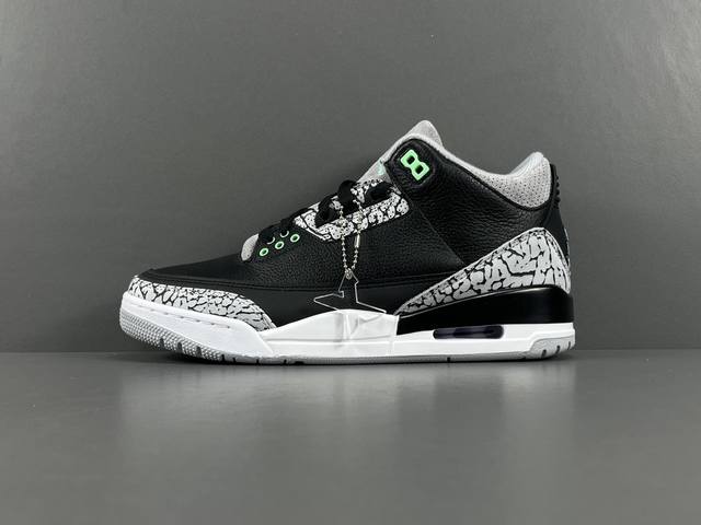 渠道优势，支持代发！ X版：顶级Aj3 黑绿 蒂芙尼 Jordan Air Jordan 3 中帮 防滑减震耐磨 潮流复古篮球鞋 男款 货号：Ct8532-03