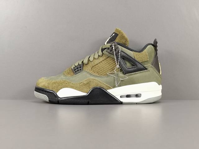 渠道优势，支持代发！ 外贸版：顶级Aj4 军绿色 Jordan Air Jordan 4 “Olive Canvas”低帮 防滑减震耐磨 潮流复古篮球鞋 男款