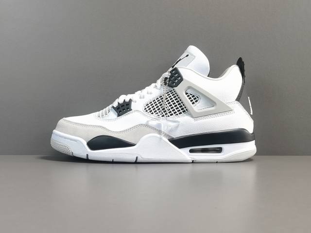 渠道优势，支持代发！ X版：顶级Aj4 灰白黑 小白水泥 Air Jordan 4 Retro＂Military Black＂复古篮球鞋 男女同款 货号：Dh6