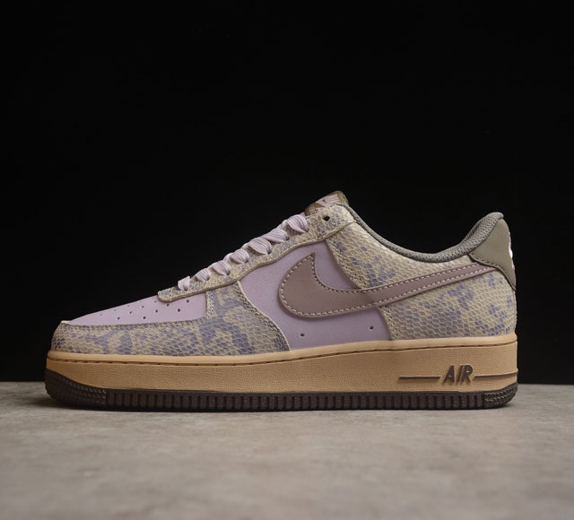 Nk Air Force 1 ‘07 Low 蛇纹 紫灰色 蛇年限定 空军一号 低帮休闲板鞋 货号：Hf2898-500 原楦头原纸板 打造纯正空军版型#专注外