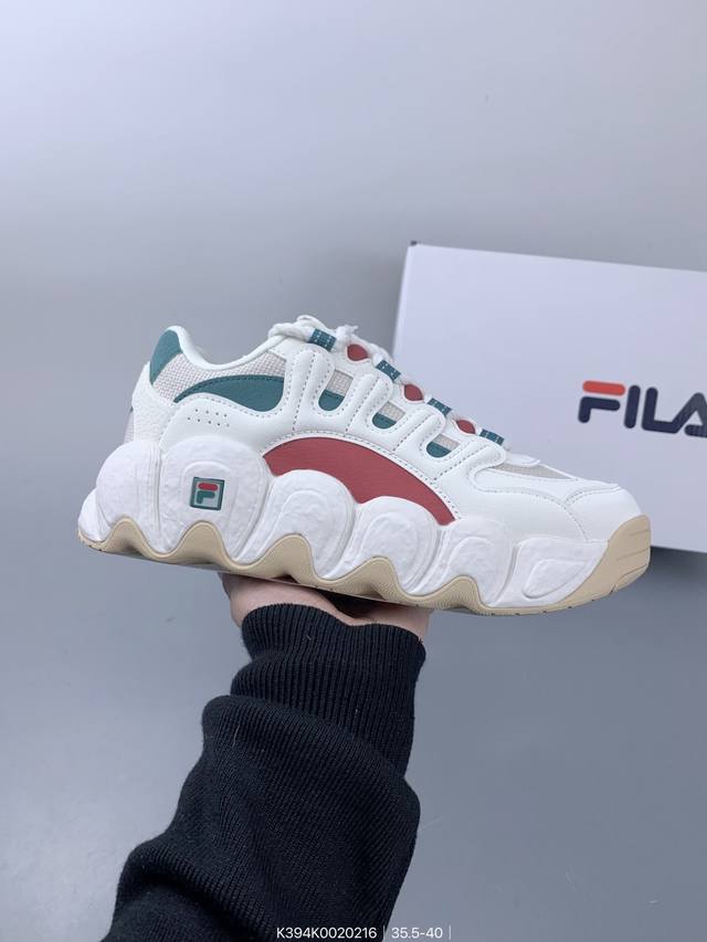 Etudes X Fila斐乐 织物合成革Tpu 圆头系带厚底 减震耐磨 低帮 复古休闲鞋 Size：如图 编码：K394K006
