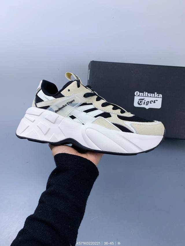 公司级Onitsuka Tiger鬼塚虎Sp-I 系列 织物合成革 增高低帮老爹鞋 经典潮流元素叠加 质感超级棒 独家私模 原鞋 真标 原盒打造 6Cm增高厚底