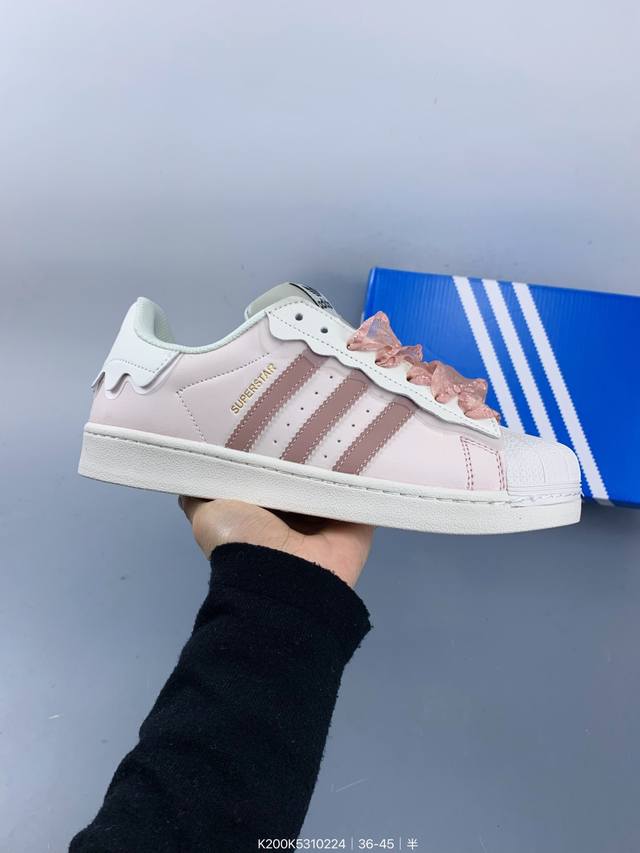 Adidas Originals Superstar Black White 经典贝壳头系列低帮百搭休闲运动板鞋 Size：如图 编码：K200K5310224