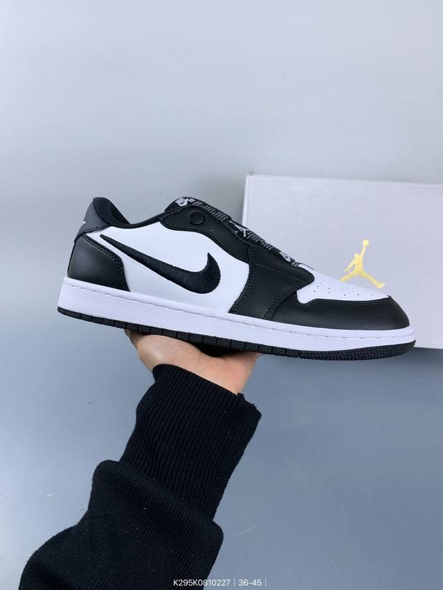 公司级带半码！ 乔丹Air Jordan 1 Low Aj1 Wh 无鞋带系列 乔1 低帮复古文化休闲运动篮球鞋。凭借出色的性能和吸睛的外观， Air Jord