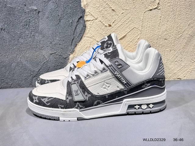 新品上市实拍 全新Lv路易威登Louis Vuitton Trainer Sneaker Low休闲运动文化百搭篮球板鞋Wlldld2329