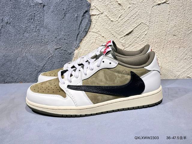Travis Scott X Fragment Design X Air Jordan Aj1 Low Og Sp 三方联名闪电倒钩2.0低帮 白蓝黑 Dm78