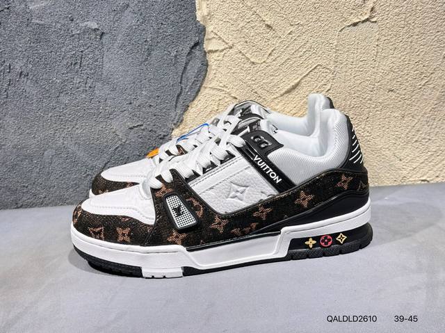 新品上市实拍 全新Lv路易威登Louis Vuitton Trainer Sneaker Low休闲运动文化百搭篮球板鞋Qaldld2610