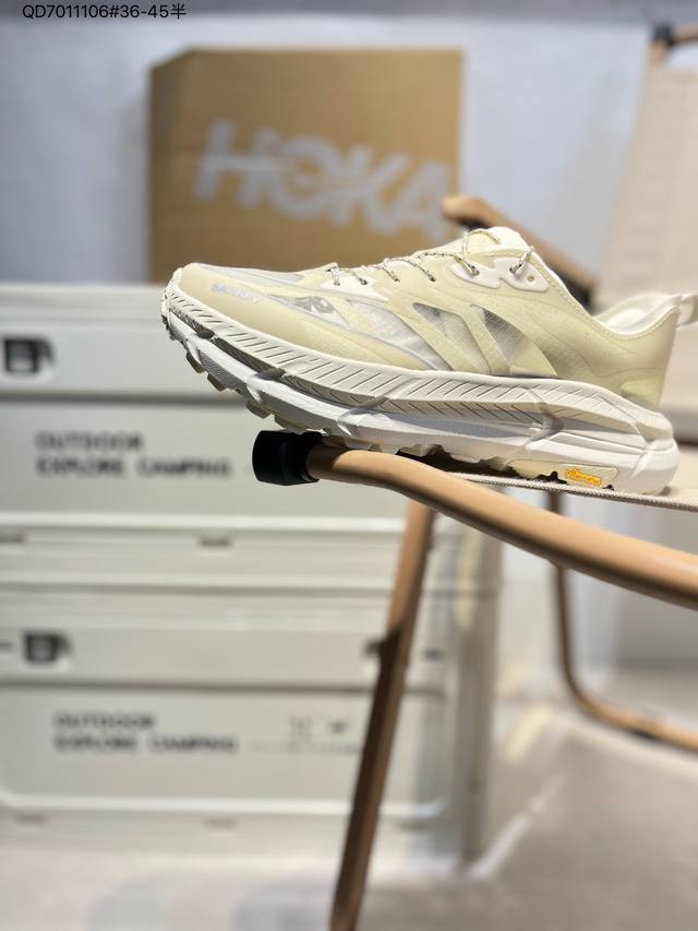 Satisfy X Hoka One One Mafate Speed 4 Lite Low 玛法特4系列低帮厚底轻量户外越野运动慢跑鞋货号：1157050 Q