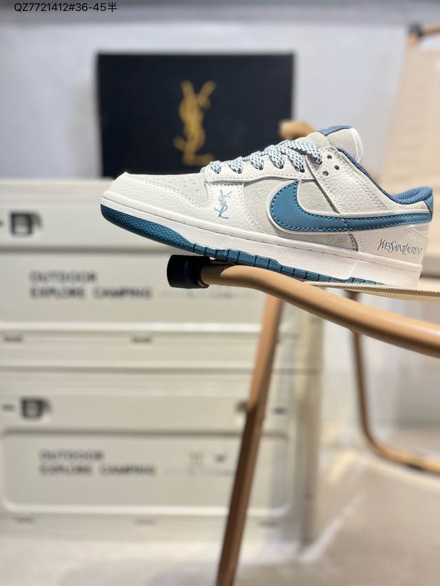 Nike Sb Dunk Low“圣罗兰联名” 周年高端定制 低帮休闲板鞋 定制鞋盒 超高清洁度 皮料切割干净无任何毛边Gf2409 Qz7721412#36-