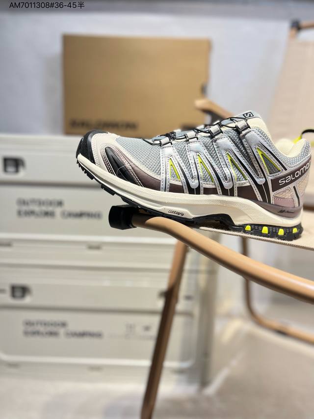 Salomon Xa Pro 3D 萨洛蒙户外越野跑鞋 #鞋面采用Sensifit贴合技术 全方位贴合包裹脚型 鞋跟部鞋底牵引设计 提供强大的抓地性能 更适应野
