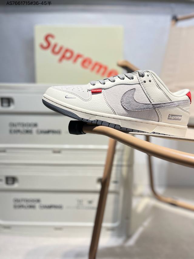海外爆款限量发售！公司级 Nike Sb Dunk Low“Supreme联名” 周年高端定制 低帮休闲板鞋 定制鞋盒 大厂纯原品质出货 超高清洁度 皮料切割干