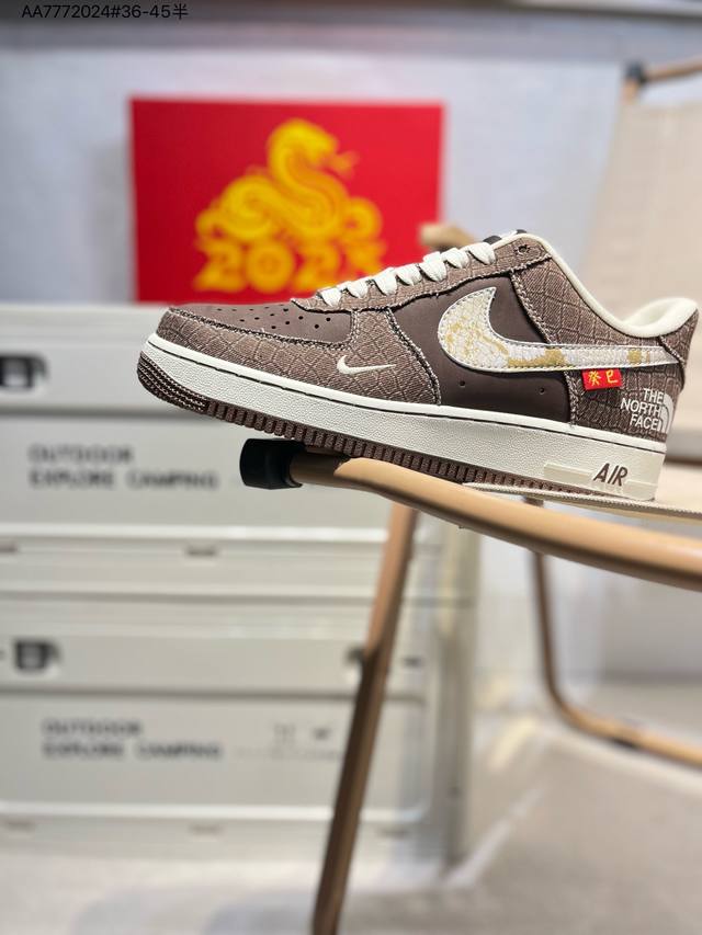 北面 X Nk Air Force 1'07 Low 空军一号低帮休闲板鞋 #定制皮料 原楦原纸板 纯正空军版型 高清洁度 内置全掌气垫Ch6336 Aa777