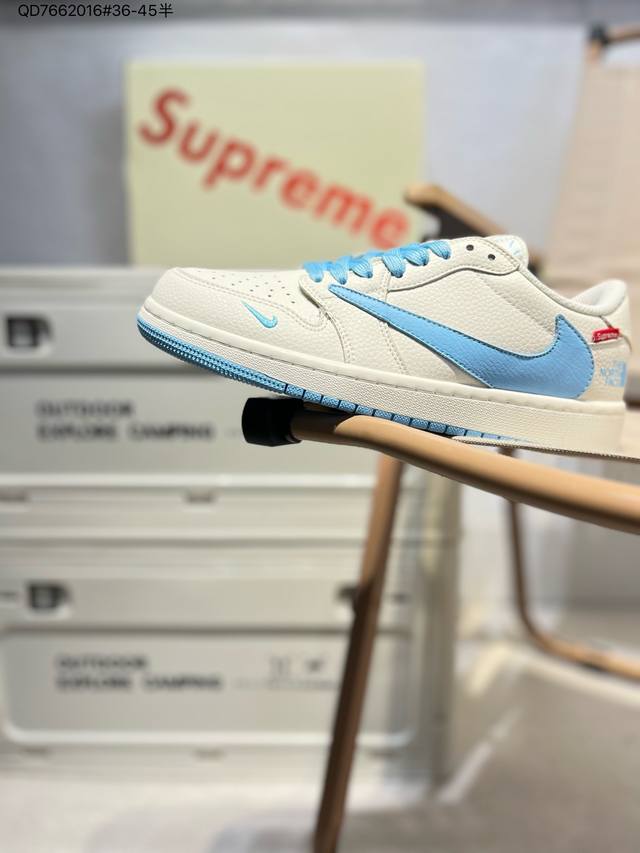 定制鞋盒 纯原大厂# 北面X乔丹Air Jordan 1 Low Aj1低帮系列篮球鞋 官方同步配色 原装级产物 #拒绝公底 立体鞋型 细节完美Diy1688
