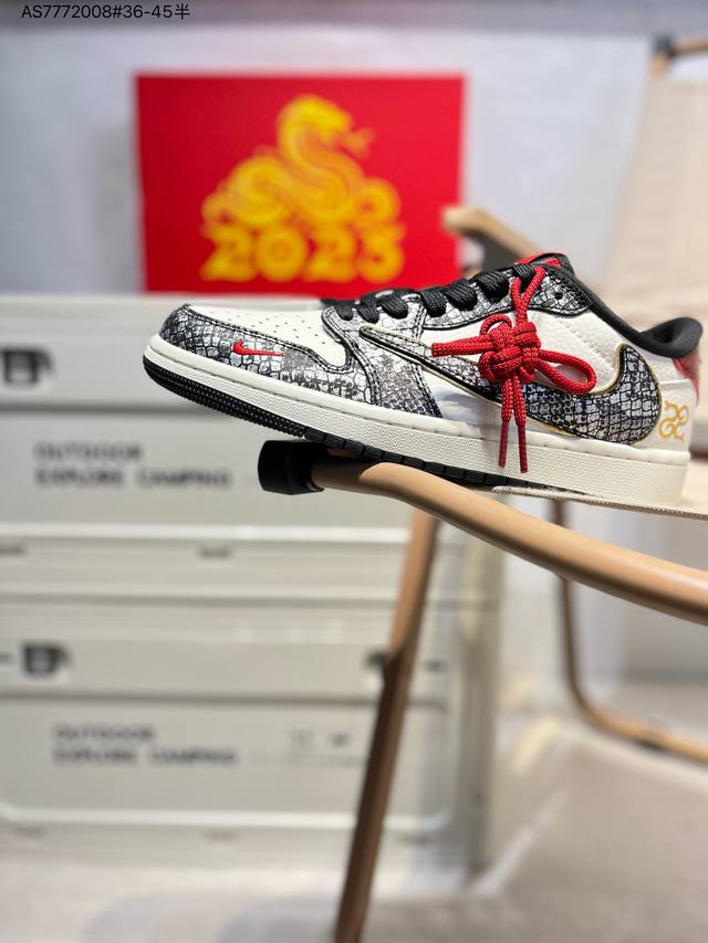 蛇年限定 公司级头层皮乔丹Air Jordan 1 Low Aj1低帮系列篮球鞋 官方同步配色 原装级产物 #拒绝公底 立体鞋型 细节完美 高清洁度Ch6336