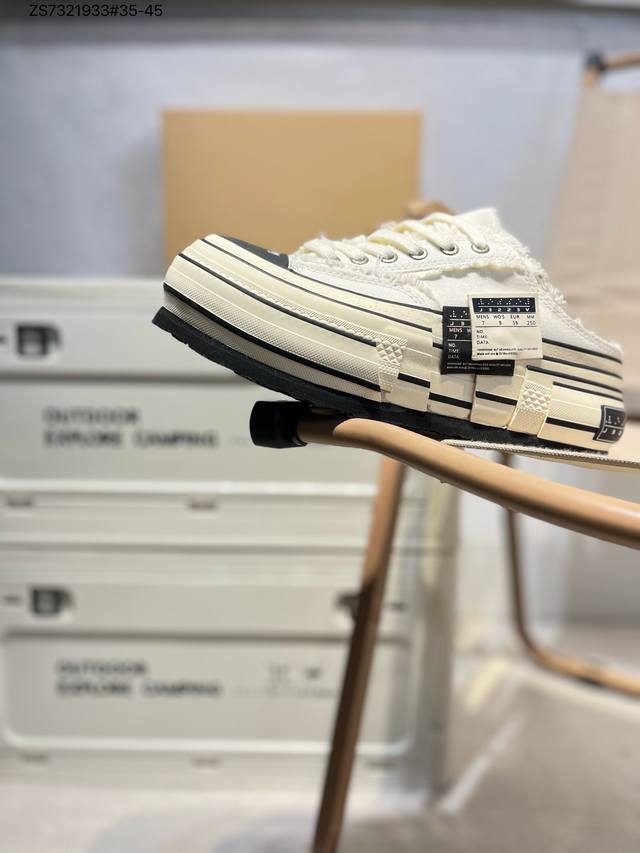 广东原厂# 吴建豪个人新锐品牌Xvessel G.O.P Mule Slip On 重工解构厚底软木百搭乞丐风增高半拖 古法手工艺与皮鞋工艺完美结合制造 破坏效