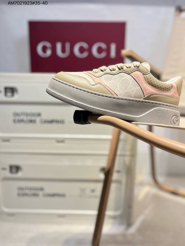 广东原产# Gucci 轻奢单品 Gucci古驰休闲潮鞋系列 高奢古驰Gucci Screener Gg High-Top Sneaker休闲潮鞋系列 全套专柜
