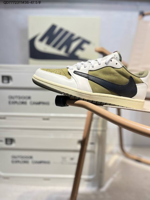公司级头层皮# Air Jordan 1 Low Golf Sp Neutral Oliv Aj1乔丹一代高尔夫版系列低帮经典复古文化休闲运动鞋“Ts联名倒钩”