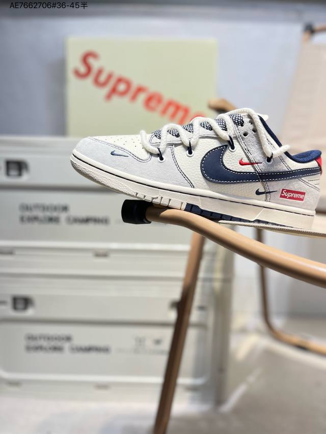 海外爆款限量发售！公司级 Nike Sb Dunk Low“Supreme联名” 周年高端定制 低帮休闲板鞋 定制鞋盒 大厂纯原品质出货 超高清洁度 皮料切割干