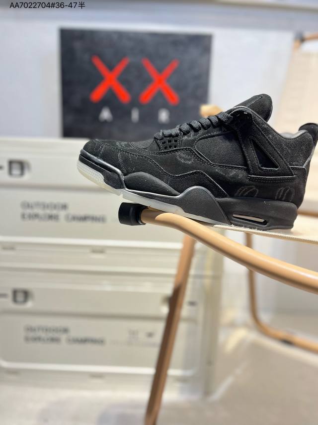 街头与传奇的全新结合潮流设计师品牌Kaws X乔丹 Air Jordan 4 Retro Cool Grey 迈克尔 乔丹Aj4 乔4代中帮复古休闲运动文化篮球