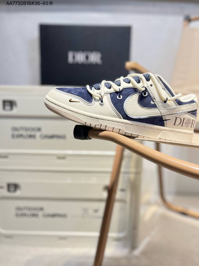 迪奥联名# Nk Sb Dunk Low Dior迪奥联名 周年高端定制 低帮休闲板鞋 #大厂纯原品质出货 超高清洁度 皮料切割干净无任何毛边 细节完美Xs11