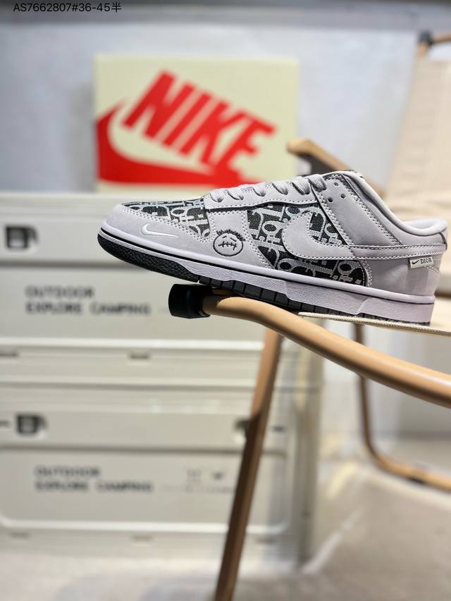迪奥联名# Nk Sb Dunk Low Dior迪奥联名 周年高端定制 低帮休闲板鞋 #大厂纯原品质出货 超高清洁度 皮料切割干净无任何毛边 细节完美Kk13
