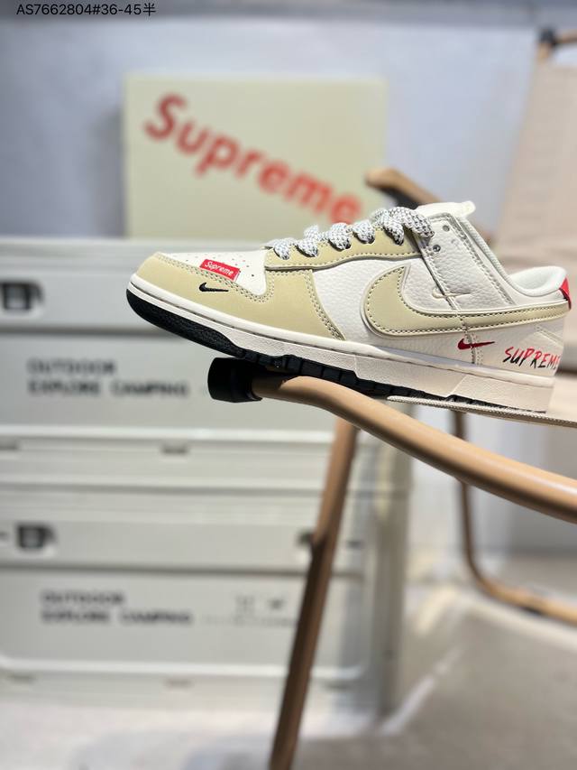 海外爆款限量发售！公司级 Nike Sb Dunk Low“Supreme联名” 周年高端定制 低帮休闲板鞋 定制鞋盒 大厂纯原品质出货 超高清洁度 皮料切割干
