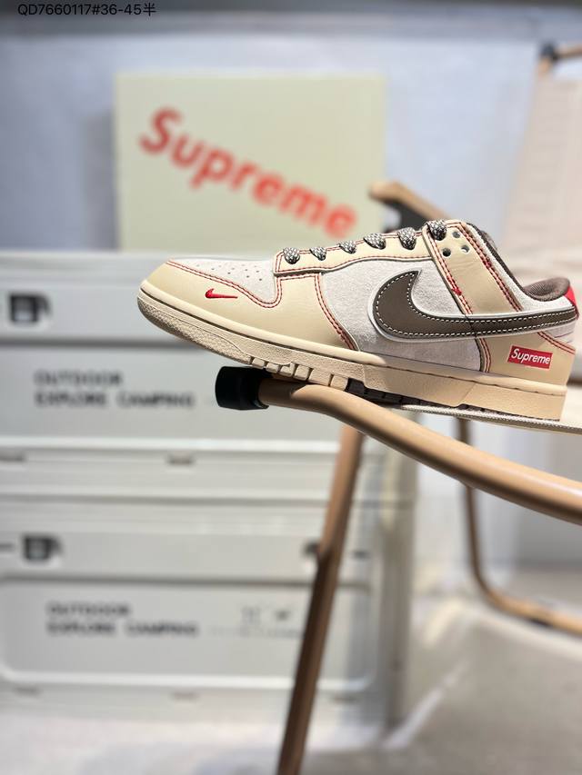 海外爆款限量发售！公司级 Nike Sb Dunk Low“Supreme联名” 周年高端定制 低帮休闲板鞋 定制鞋盒 大厂纯原品质出货 超高清洁度 皮料切割干