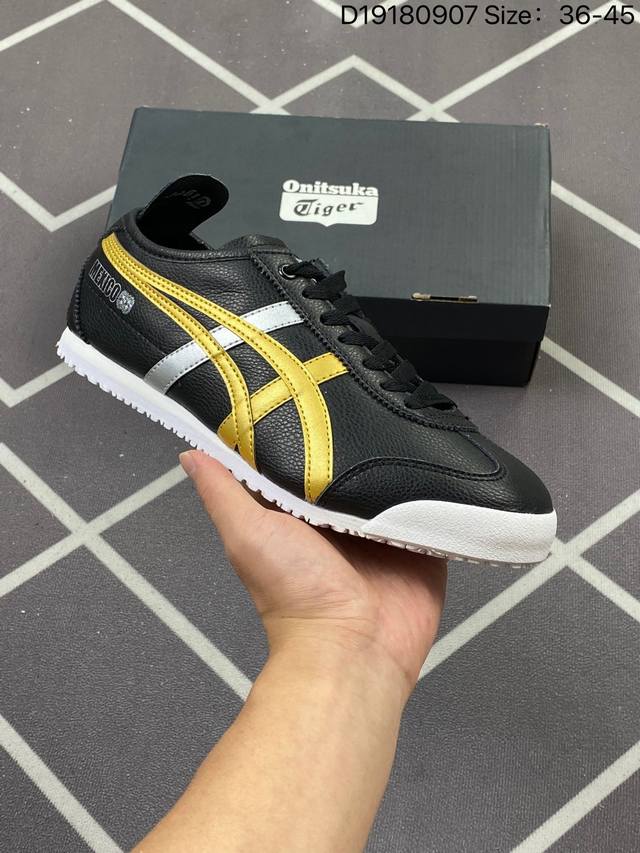 Onitsuka Tiger Mexico66 阿斯克斯 鬼冢虎 低帮 男女同款 减震支撑低邦运动休闲鞋男女同款 这款鞋由皮革制成，具有鞋跟交叉加固设计，可提供