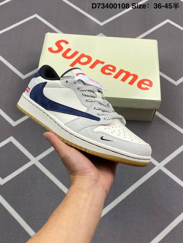 公司级Aj1倒勾Travis Scott X Air Jordan 1 ” Reverse Mocha “ Aj1乔1 Ts 闪电 联名倒钩 低帮文化篮球鞋 完