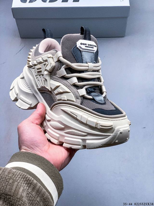 公司级！Ogr Mecha 宇宙碳刃系列老爹鞋 必备时尚单品 纯原大厂出品 鞋款设计独具匠心炫酷3D机甲 增加硬核力量感厚底增高 打造完美身材比例 弹性轻盈的底