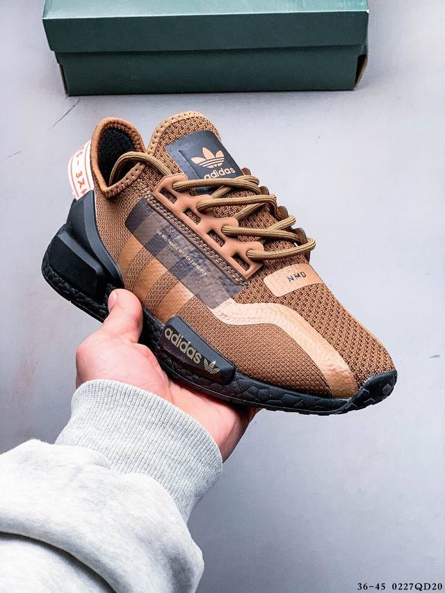 Adidas 阿迪达斯 Nmd_R1 V2 Boost 爆米花超弹中底 针织网面休闲运动跑鞋 0227Qd20