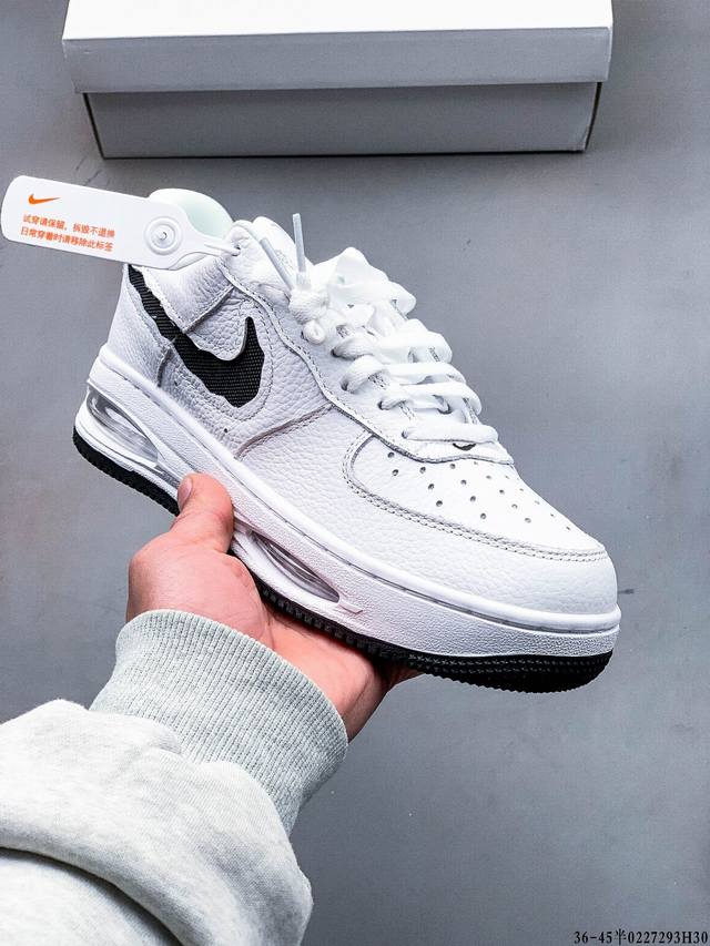 公司级！耐克Nike Air Force 1 Low Evo 新款休闲板鞋 镂空设计的高级布面 Swoosh 标志和外底的全掌式 Air 气垫，展现 Air F