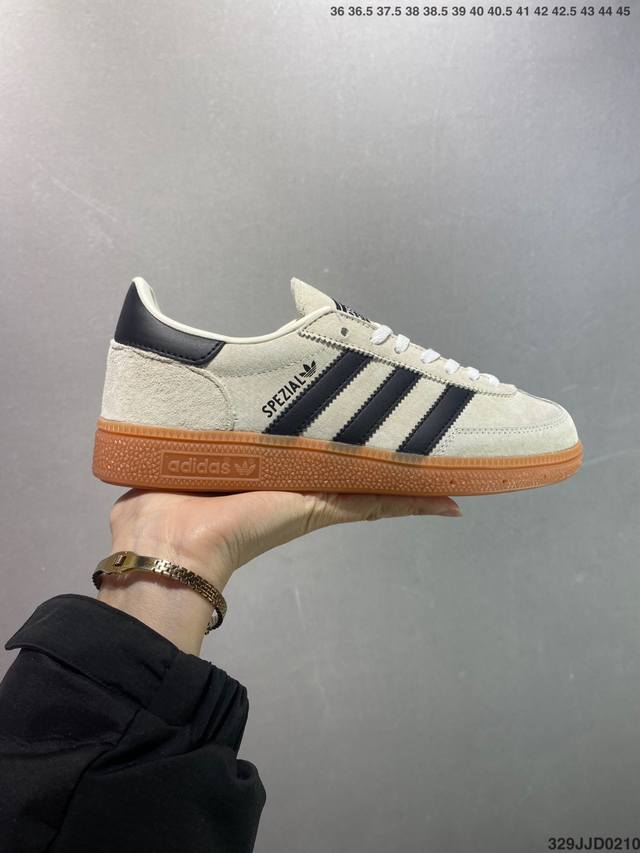 Ad Originals Handball Spzl 手球运动员系列百搭休闲运动板鞋 粉黑 If6561 口碑大厂出品 品控大底版型不断改良更新 原厂皮料 原装