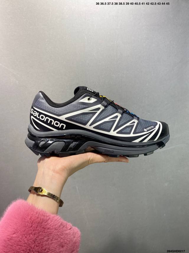 公司级Salomon Xa Pro Xt-6 Ft萨洛蒙户外越野跑鞋 鞋面采用Sensifit贴合技术 全方位贴合包裹脚型 鞋跟部鞋底牵引设计 提供强大的抓地性