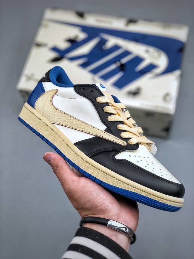 J版特价 Travis Scott X Fragment X Air Jordan Aj1 Low Og Sp 三方联名闪电倒钩低帮 Dm7866- 原盒原配