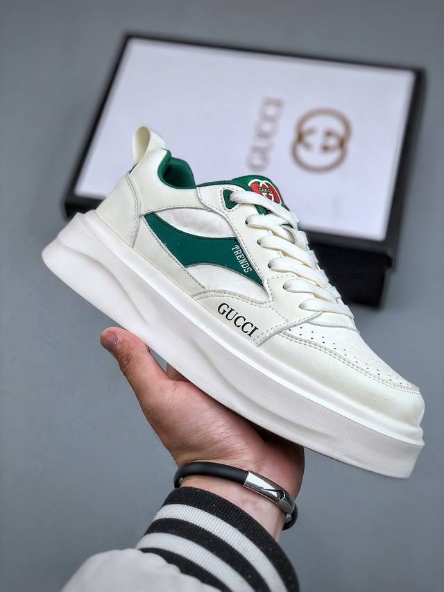 Gucci 轻奢单品 广东品质原厂 高奢古驰Gucci Screener Gg High-Top Sneaker休闲潮鞋系列 尺码：39-44