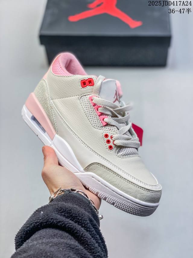 Air Jordan 3 Retro Hall Of Fame Aj3 乔丹3代 Aj3 乔3 乔丹篮球鞋系列 采用了同白水泥近似的配色方案，细节以鲜红色点缀，