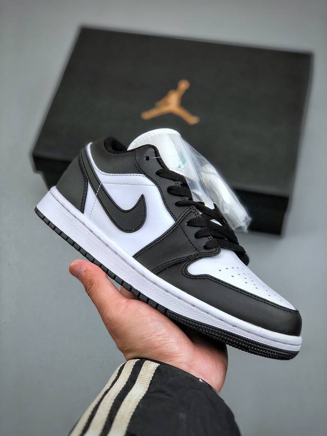 Air Jordan 1 Low Aj1 乔1黑白熊猫 低帮文化篮球鞋 553558-131 市场唯一独家头层皮打造 原鞋原档案开发 原厂皮料 原档冲孔鞋头 正