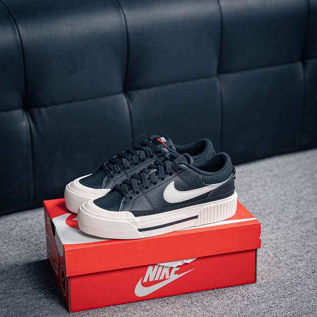核心私 耐克Nike Court Legacy学院产物系列系列低帮经典百搭休闲运动小白板鞋 货号：Dm7590 001 尺码：35.5 36 36.5 37.5