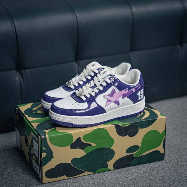 核心私 A Bathing Ape 安逸猿 男女运动鞋复古板鞋 升级原楦原纸版数据开发，采用超软皮革鞋面材质，内置全掌Air Sole气垫 定制联乘，日本里原宿