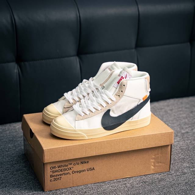 核心私 Off-White X Nike Blazer Mid “All Hallows Eve”开拓者经典中帮百搭板鞋 货号：Aa3832 100 尺码：36