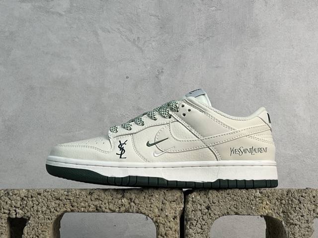 放店私 Nike Sb Dunk Low 圣罗兰三钩联名白绿 性价比天花板 尝鲜先行版 原装头层材料 独家版型蒸餾加工 帶來的是更好的视觉和脚感体验 大厂纯原品